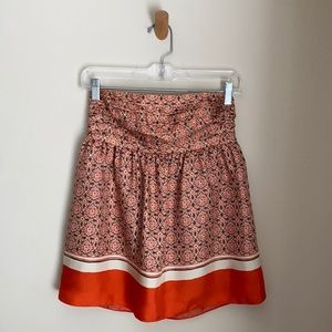 Banana Republic Silk Tube Top, Orange and Brown, 0